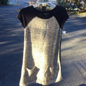 Style&Co Gold Srquin Short Sleeve Sweater Tunic